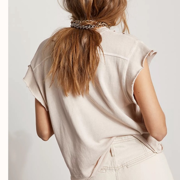 Free People Top Sand Color - Short Sleeve T-shirt - Picture 2 of 7